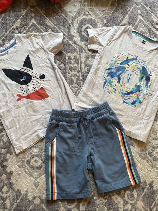 Tea Collection Other - Tea shirt & Shorts Set - Dog and Whale Print, Blue Shorts